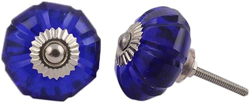 Miniatura 1 de Indian Shelf 2 pomos para cajones para niños, pomos para aparadores de flores de caléndula  Tiradores y pomos azules  Modernos tiradores de armario