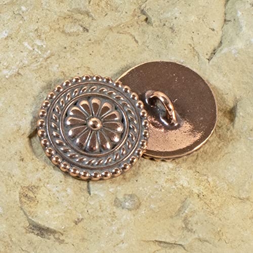 Tierracast Pewter Buttons-Antique Copper Large Bali (2) #TOP4