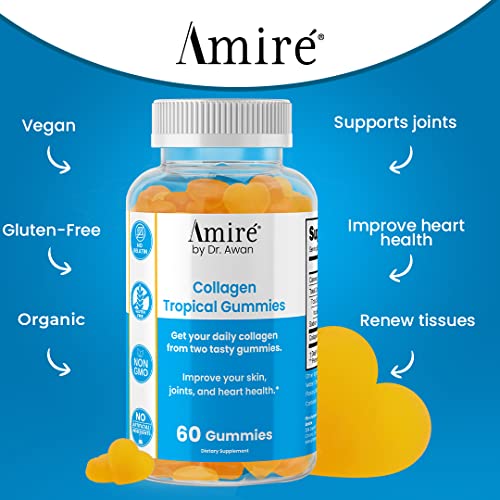 Amire By Dr. Awan Tropical Collagen Gummies, Supports Skin, Joints, And Heart Health, 120Ct, 60Day Supply #TOP4
