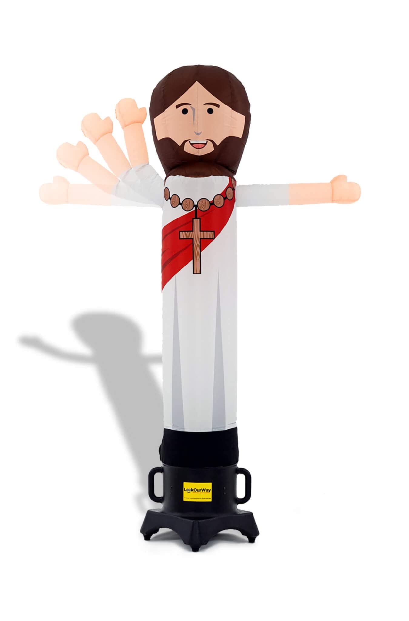 Photo 1 of LookOurWay Air Wavers Inflatable Tube Man Set - 6ft Tall Jesus Air Waver with Air Dancer Blower - Inflatable Advertising Tube Guy with Flapping Waving Arm - Church Service - Outdoor Business Sign