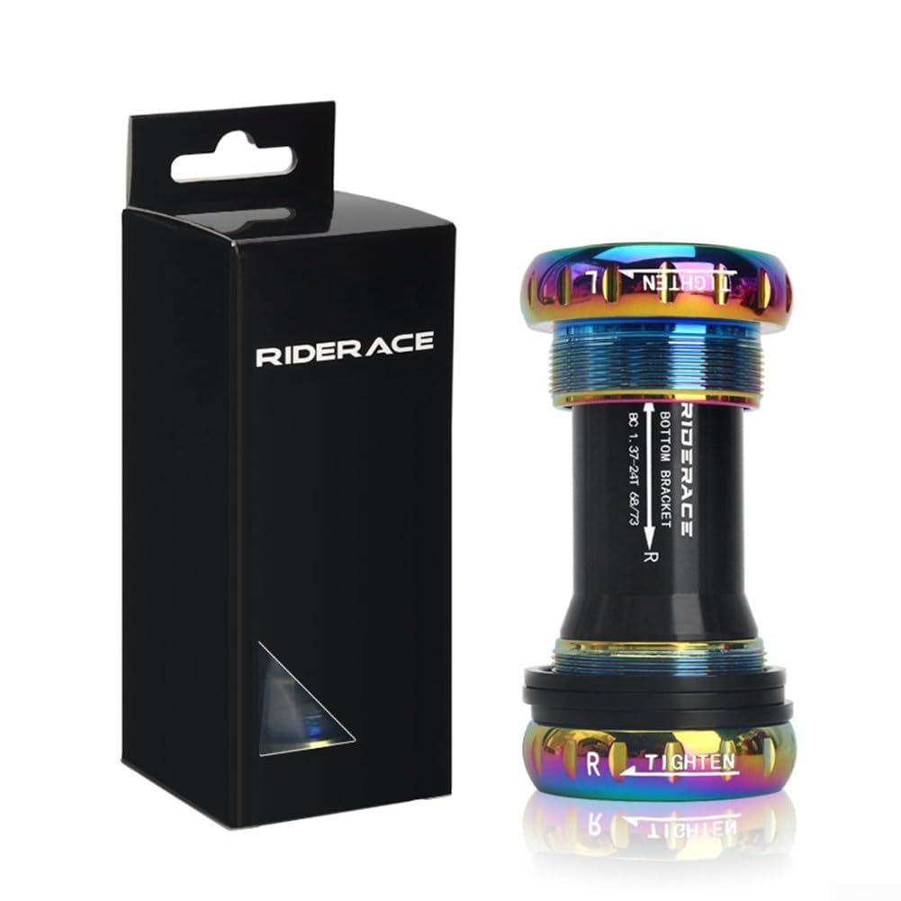 Bicycle Bottom Bracket, Bike Ceramic Ball Bearing BB52 Bottom Bracket 68-73mm Axle Sealed Road Bike Bottom Bracket For Shimano Bicycle Parts(Rainbow)