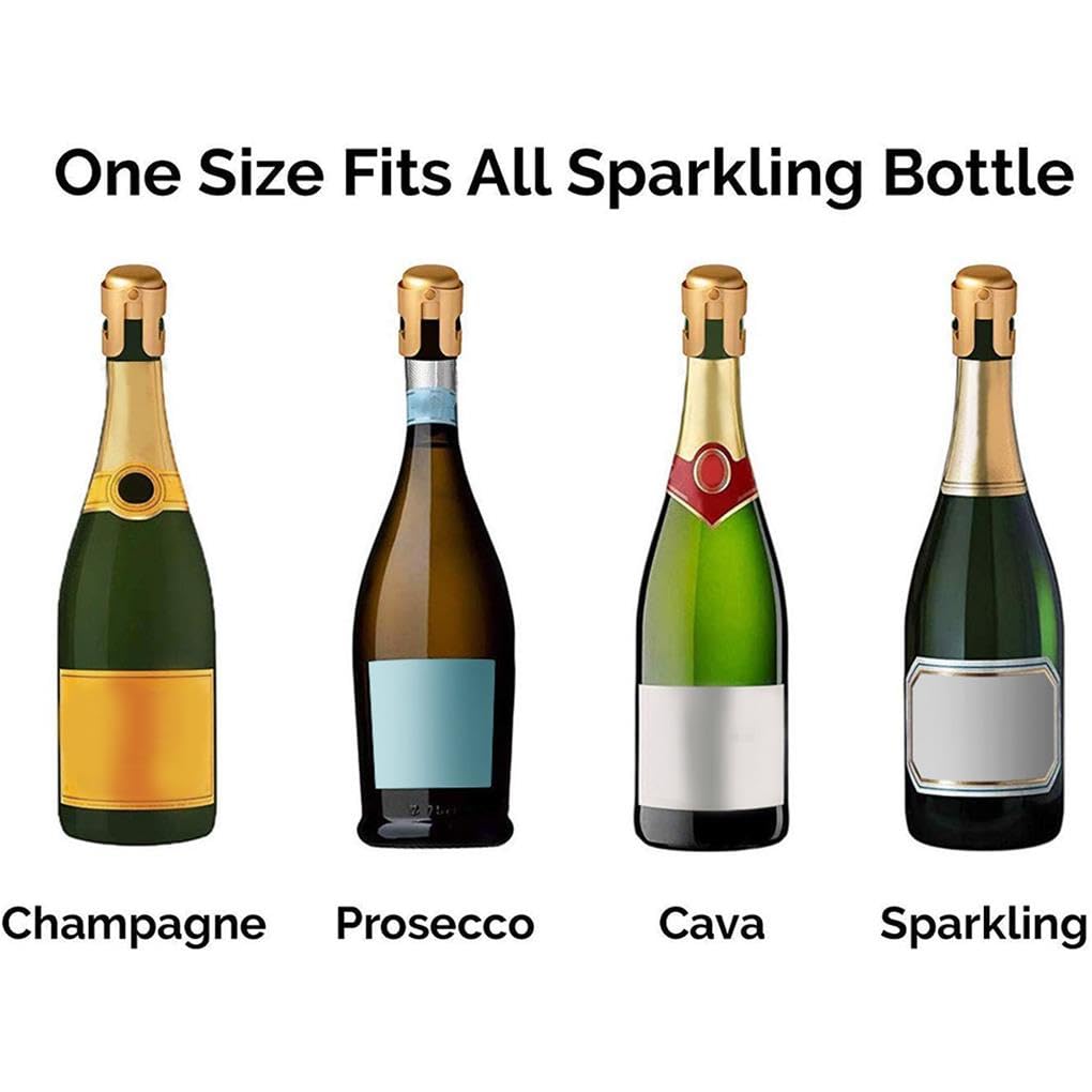 Lot de 10 bouchons de bouteille de champagne réutilisables en acier inoxydable pour maison, bar, restaurant Style 2
