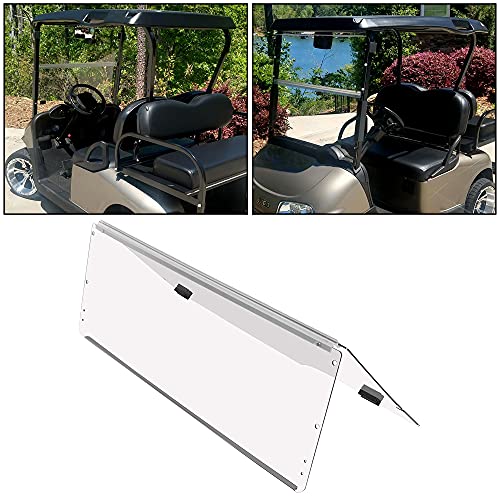 Ecotric Clear Windshield Compatible With 2008-Present/Current For Ezgo Rxv Model Impact Resistant Windshield For Ezgo Rxv Golf Cart(2008&Up) Folding Style #TOP13