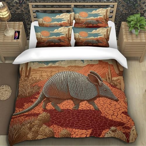 Housse de couette tatou 3D avec eclair cache pour eviter la couette qui glisse