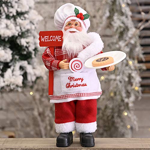 J-ouuo Weihnachtsmann Figur Desktop Santa Claus Figur Dekoration Ornament Geschenk Puppe Spielzeug Tischdeko Festival Geschenk Home Ornament Cover