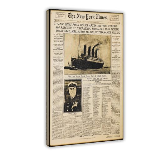 Toile Titanic New York Times pour décoration murale de bureau