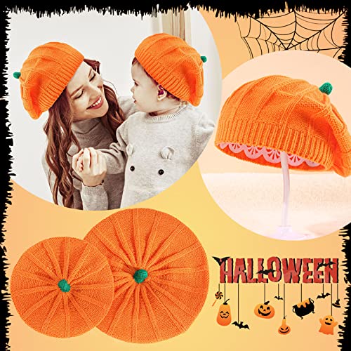 Pumpkin Beret Hat for Baby and Mother Halloween Thanksgiving Hats - image 3