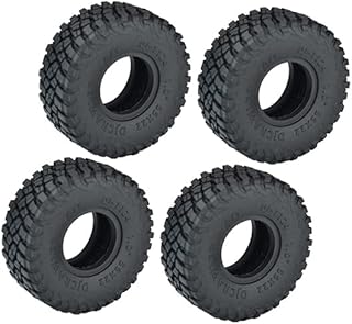 GPM Upgrades 1.0 Inch High Adhesive Crawler Rubber Tires 55mm X 22mm with Foam Inserts for 1/18 4WD TRX4M Ford Broncoï¼ˆ97074-1ï¼‰/ TRX4M Land Rover Defenderï¼ˆ97054-1ï¼‰/ SCX24 Rc Cars (High Adhesive)