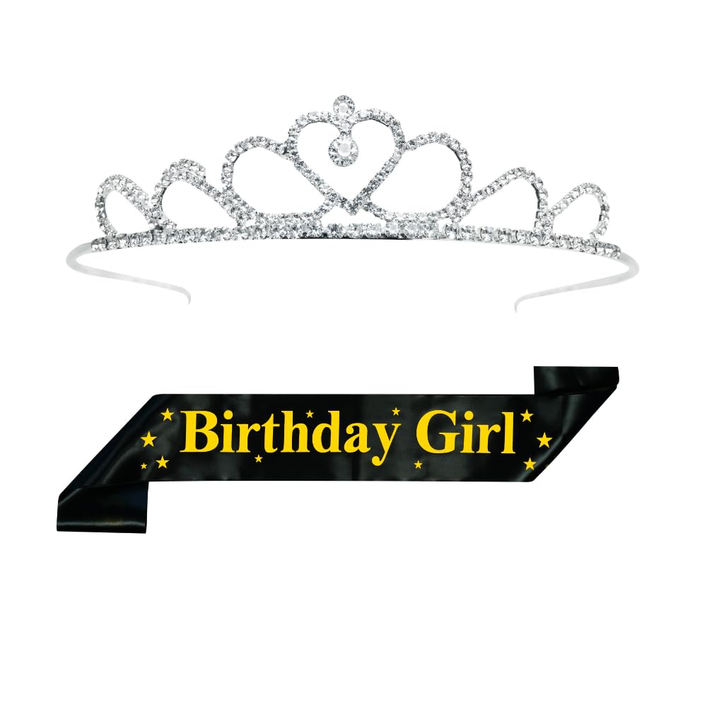 DECOFY Birthday Sash & Crown Set | Crown Tiara For Princess Queen Suitable For All Age Group Girls & Womens-image-27