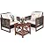 Tangkula 3 Pieces Patio Wicker Furniture Set, Rattan Outdoor Sofa Set w/Washable Cushion & Acacia Wood Coffee Table, Conversation Bistro Set for Garden Balcony Backyard (Beige)