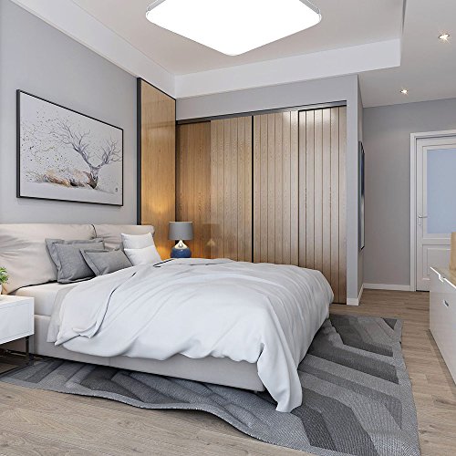 Plafonnier LED 18W HomeLava Carré Éclairage Puissant contre les Pièces Sombres