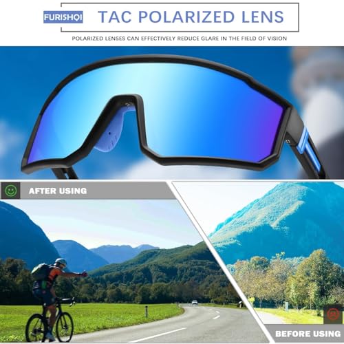 Image of MAXO POLARIZED Sports Sunglasses for Cricket Cycling Riding Biking Night Driving - Lightweight UV400 Protected Anti Glare Branded Goggles for Men - Stylish Mirrored Performance Shades