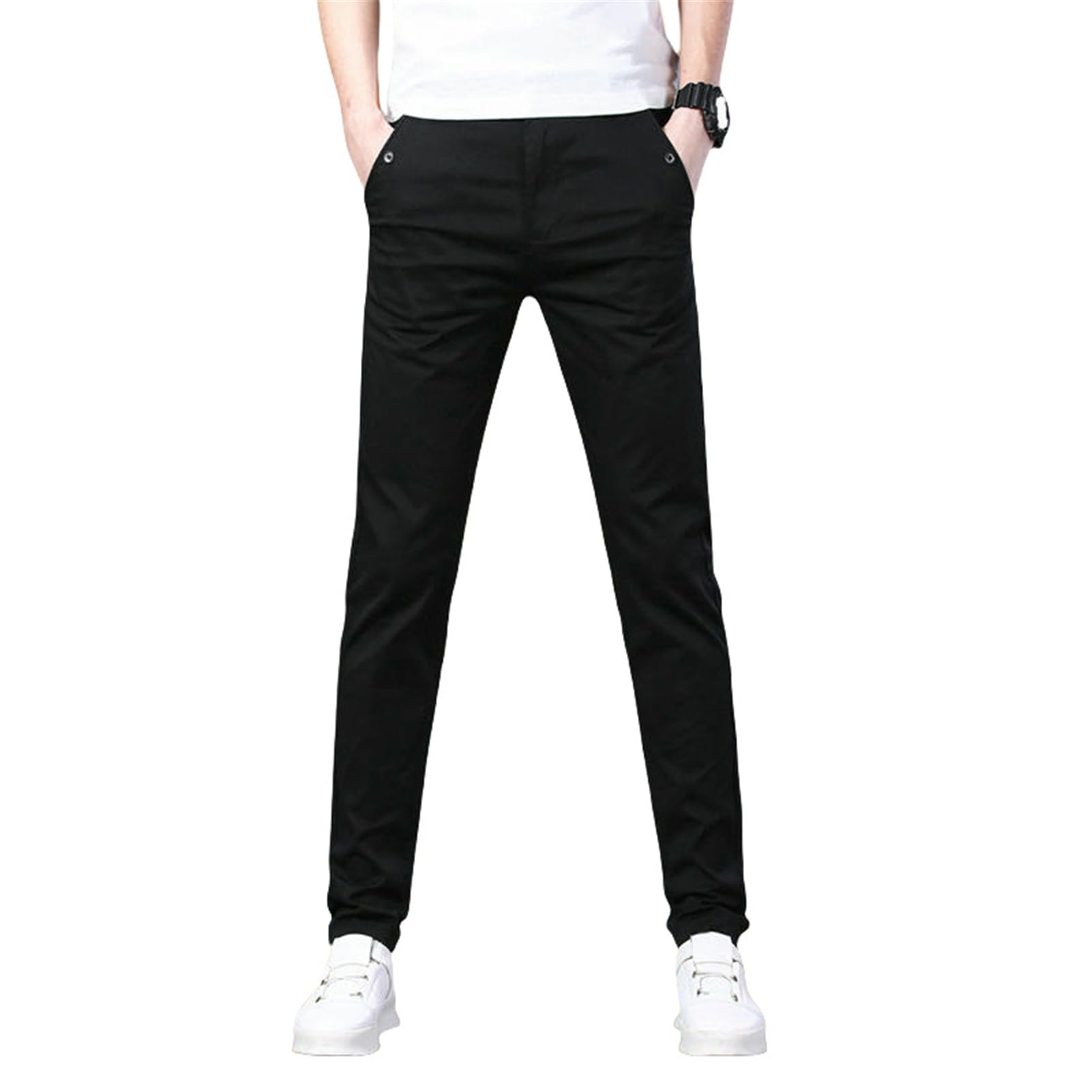 USTZFTBCL Pantaloni lunghi casual affusolati da uomo primavera autunno sottile estate sottile