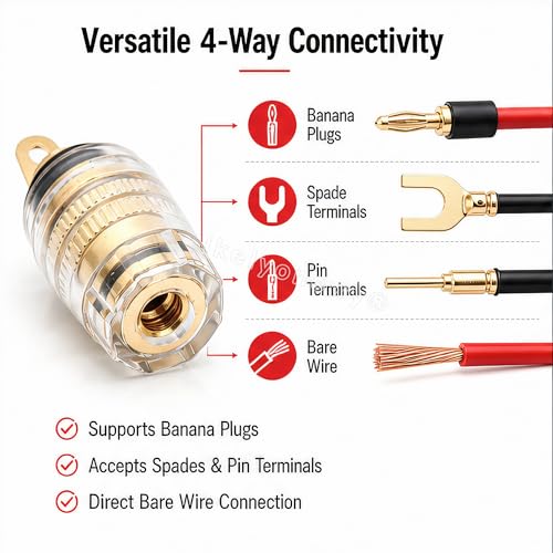 Conector de poste de altavoz cobre 4mm miniatura 5