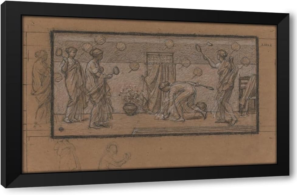 ArtDirect Study for Battledore and Shuttlecock (ca. 1871) Custom Framed Art Print Giclee Print or Canvas Options with Various Sizes and Customization by Albert Joseph Moore