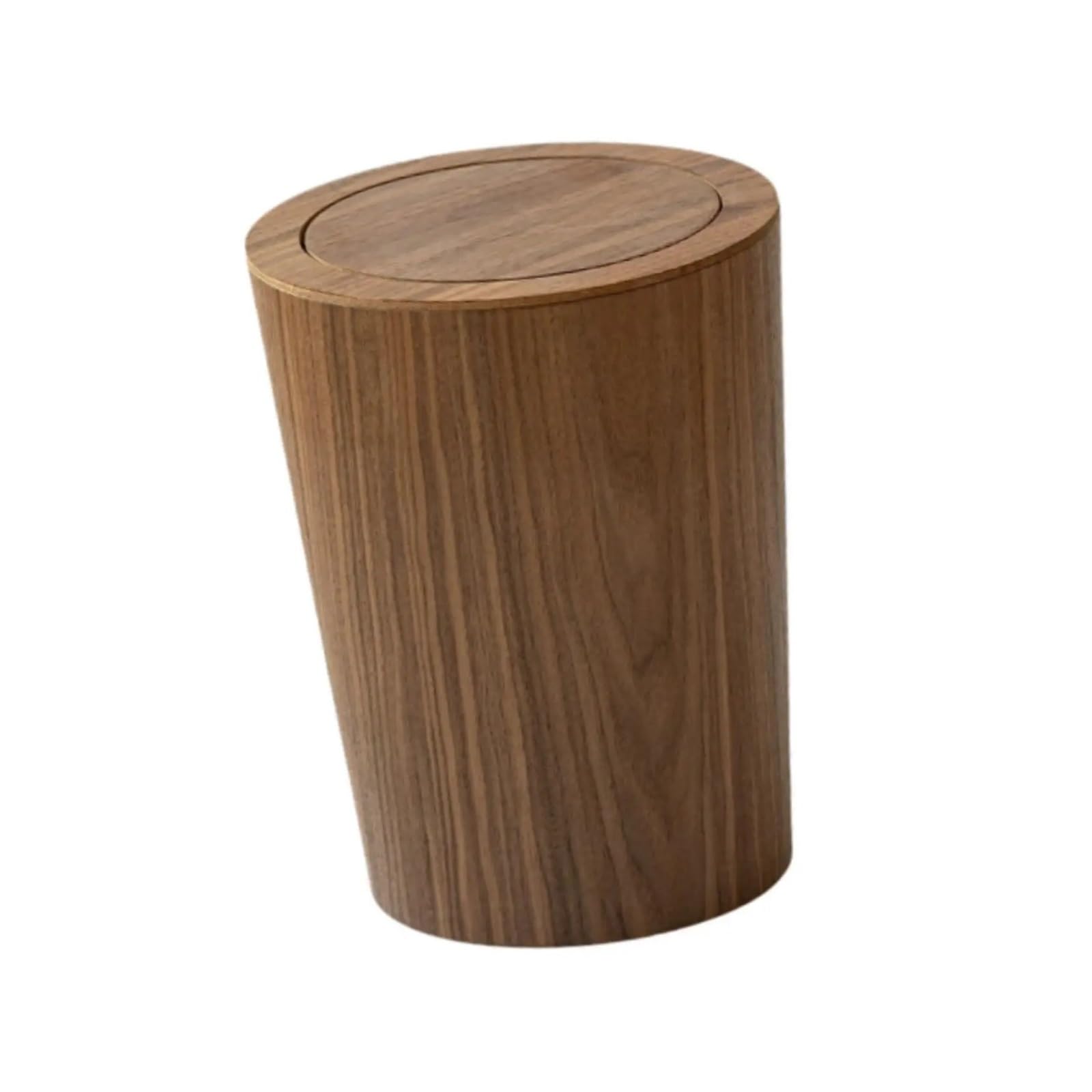 Holz-Mülleimer Mit Deckel, Rustikaler Papierkorb For Büro, Wohnzimmer, Schlafzimmer Kompakt Und Stabil(Wood Color)