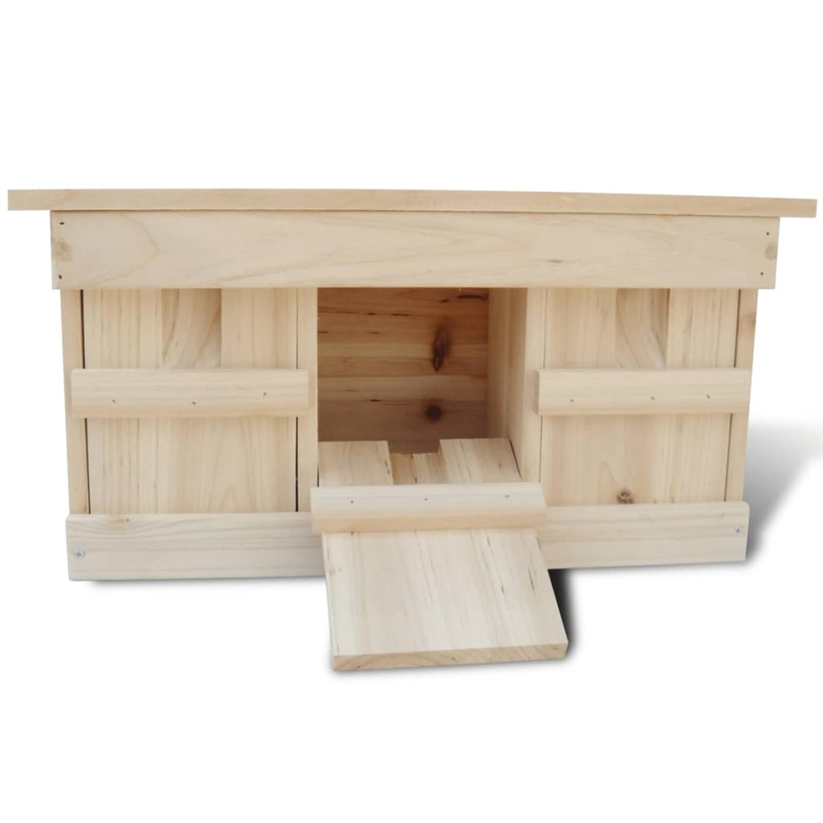 Holzvogelhaus für Spatzen mit 3 Kammern - Massivholz, 44 x 15,5 x 21,5 cm, ideal für den Garten Haustierkäfig 276008