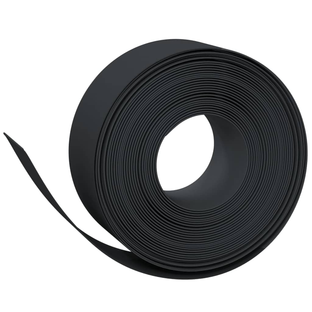Krawędzie trawnika, 5 szt., czarne, długość 10 m, wysokość 20 cm, polietylen, elastyczne obramowanie grządki, do ogrodu, trawnika, obrzeża koszenia, ochrona przed chwastami i ograniczania