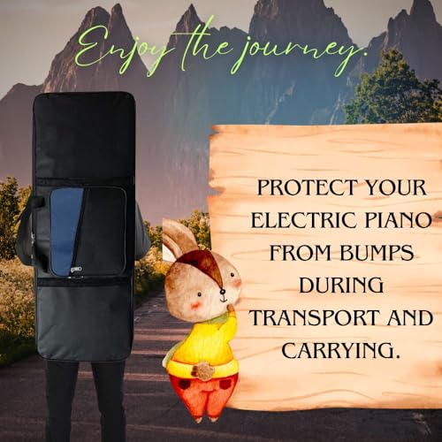 Image of IMAGINEA Nylon 40 Piano Storage Bag Compatible With Psr-I400,Psr-I500,Psr9000,Psr 8000 & Casio Ct-X870In,Ct-X8000In,Ct-X9000In,61 Keys Cover Portable Gig Case,Waterproof Oxford Cloth Bags-Black