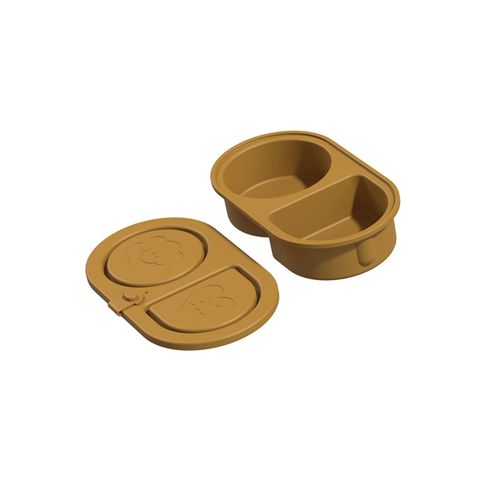 LUCKGONI Silicone Double Compartment Seasoning Box Portable Food Storage Lunch Box for Outdoor Picnics And Gym Snacks