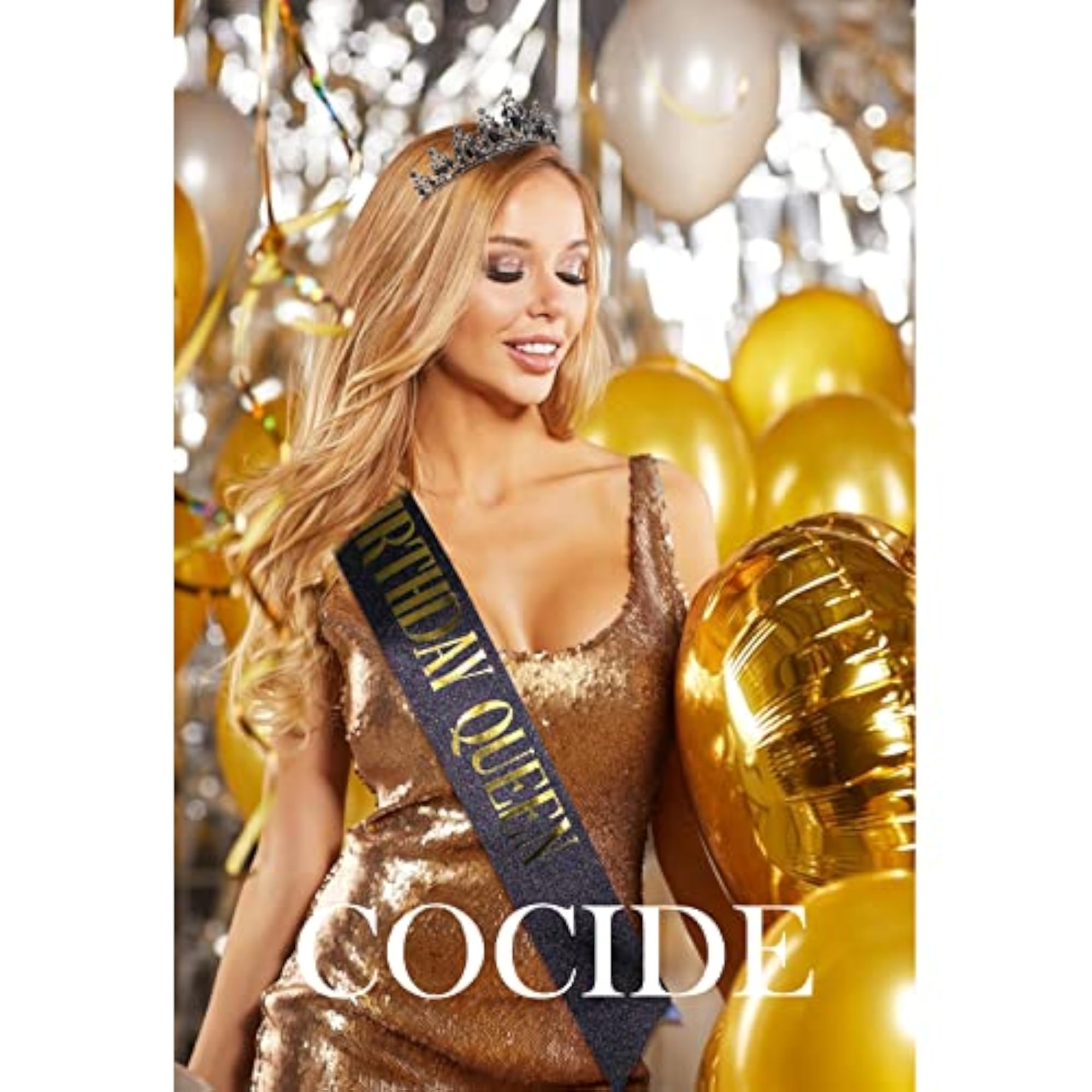Women's Birthday Queen Sash and Crystal Tiara Set