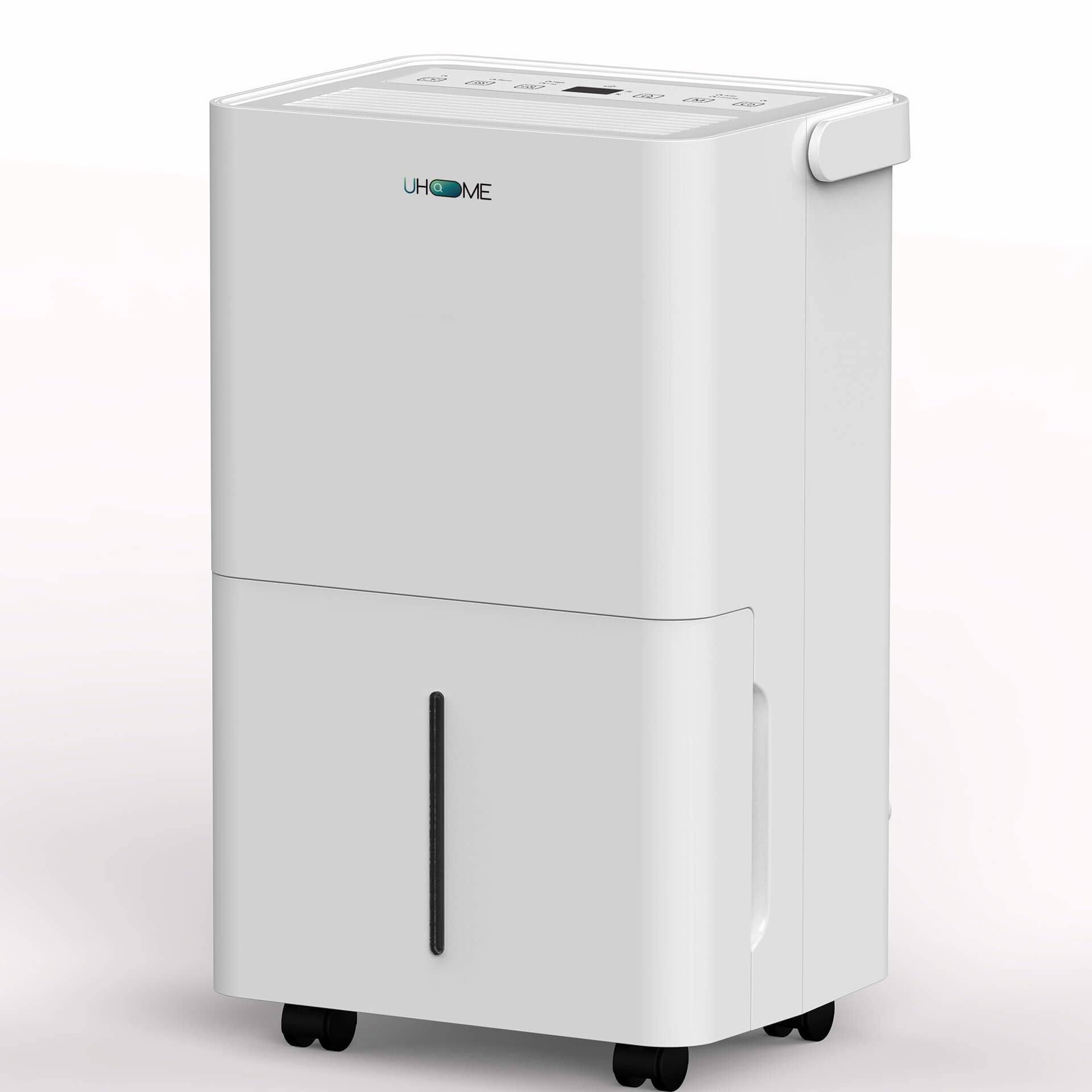 Uhome Deshumidificador eléctrico, 12 l/24 h, deshumidificador de habitaciones 54 m³/18 m², deshumidificador con apagado automático, sensor de humedad, modo de lavado y filtro de carbón activado