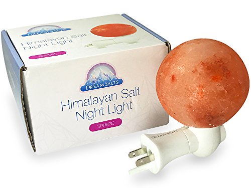 Dream Salts Himalayan Salt Nursery Night Light / Crystal Rock Decor / Natural Air Purifier (Sphere)