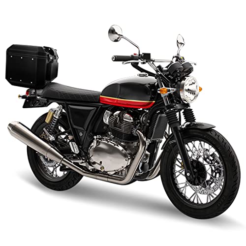 Temsone Upgraded 46L Aluminum Motorcycle Top Case, Motorcycle Tail Box With Security Lock ＆ Backrest, Waterproof Motorcycle Rear Top Box, Dual-Key Storage Carrier Case, Trunk Tour Box For Store Helmet #TOP6