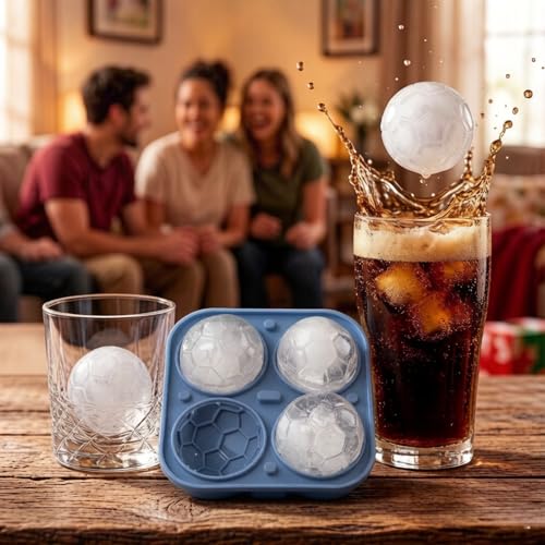 Molde de silicona para cubos de hielo balón de fútbol miniatura 6
