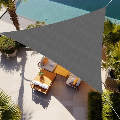 Shade&Beyond Triangle Sun Shade Sail 20'X20'X20' Permeable Canopy Dark Grey for Patio Garden Yard...