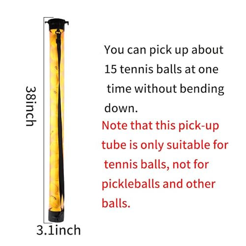 Litian Tennis Ball Picker Hopper Tube For 15 Tennis Balls-Lightweight Durable Easy Ball Collector, Carrier, And Dispenser, With Shoulder Strap (Orange) #TOP1