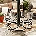 Seraphic Iron Round Table Decor Centerpiece Decorations Candle Holder for Weddings, Outdoor Patio, Kitchen, Dining Room, and Coffee Tables, Glass Votive Tealight Holders, Black, 6 Clear Cups