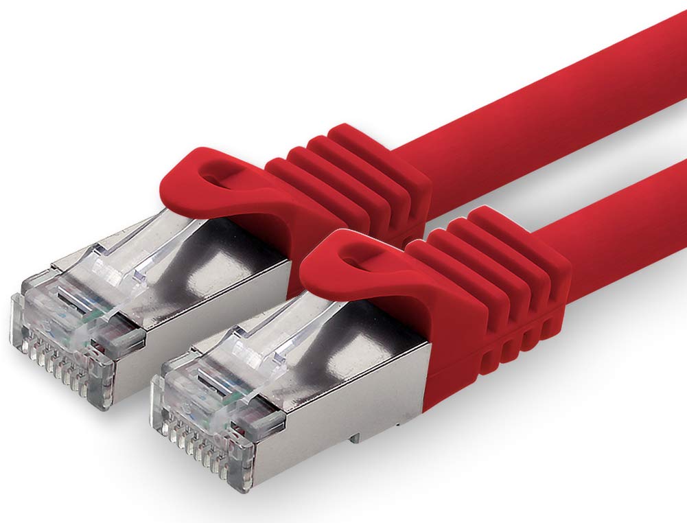 1aTTack.de 3,0m - rot - 1 Stück CAT.7 Netzwerkkabel Patchkabel SFTP PIMF LSZH Gigabit Lan Kabel 10Gb s cat7 Rohkabel mitRJ45 Stecker Cat6a kompatibel zu CAT5 CAT6 cat7 cat8