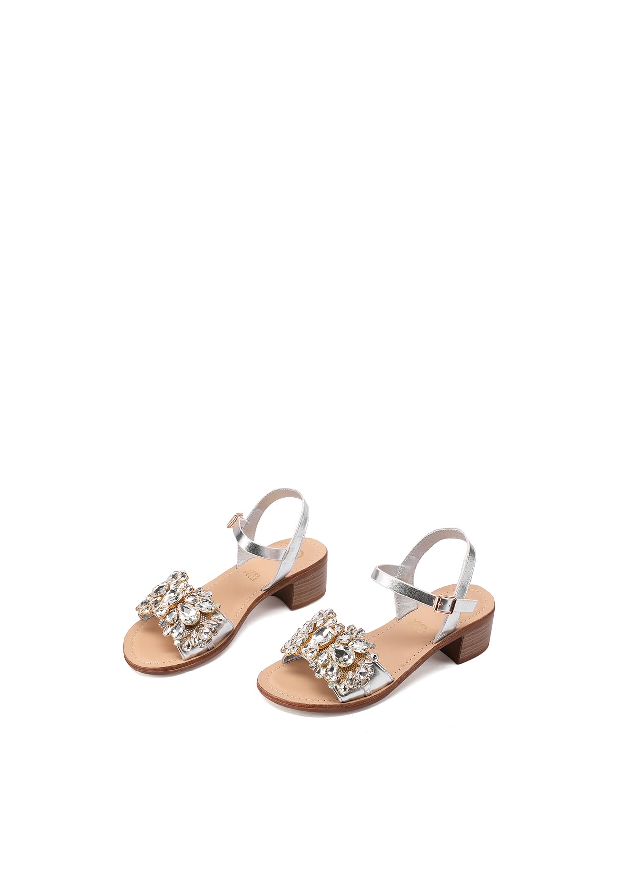 QUEEN HELENA Sandali Gioiello con Strass con Tacco Basso Donna Y6023