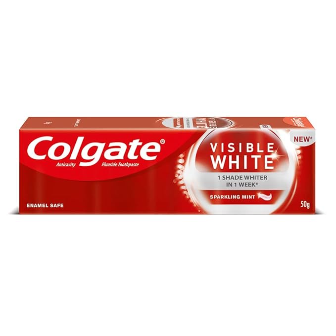 Colgate Visible White, Teeth Whitening Toothpaste, 50g (Sparkling Mint)