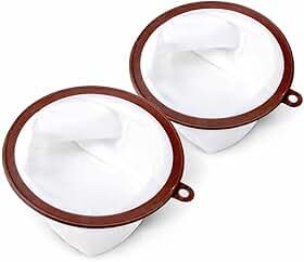 Kit 2 Coador de Café de Pano Reutilizável Nº103 com Aro Marrom Filtro Permanente Lavável Econômico e Ecológico para o dia a dia -Slones