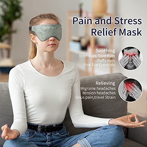 Mr. Sandman Weighted Eye Mask for Sleeping, Blackout Sleep Mask, Reversible Cool & Cozy Compress for Dry Eyes, Headache Migraine Relief, Eye Cover for Travel, Gifts for Women & Men, 0.5 lb, Grey - Image 4