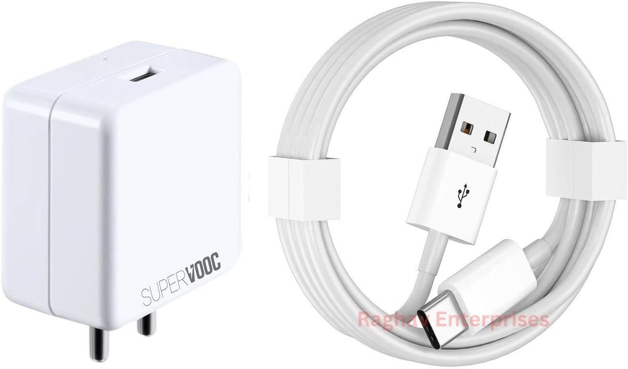 Charger for Moto G85 Charger Original Adapter Like Quick Dash Warp Dart Flash Super Vooc Fast Charger with Type C USB Data Cablee (O- Dash White)