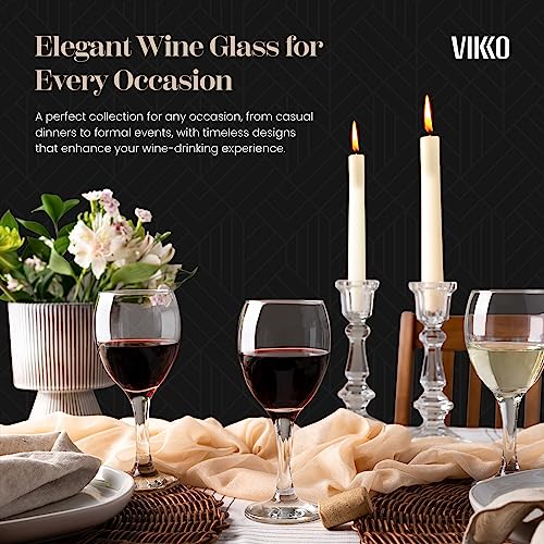 Vikko 8.5 Ounce Glass Wine Glasses, Small Wine Glasses, Wine Glass For Red And White Wine With Stem, Clear Glasses For Wine, Thick And Durable Stemmed Wine Glasses, White Wine Glasses Set Of 6 #TOP1