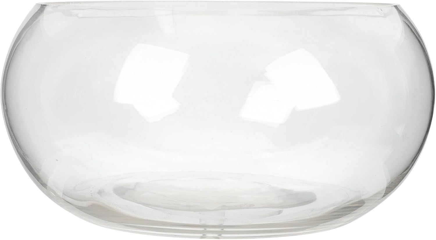 Glass Fish Bowl for Goldfish and Betta, 25cm Desktop Aquarium Terrarium for Office Decoration and Hydroponic Plants