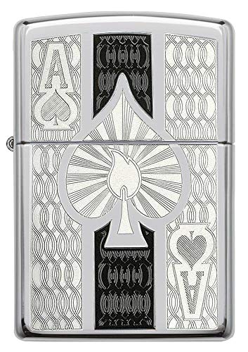 Briquet Tempête Zippo Ace en Chrome avec Coffret Cadeau Idéal - 3