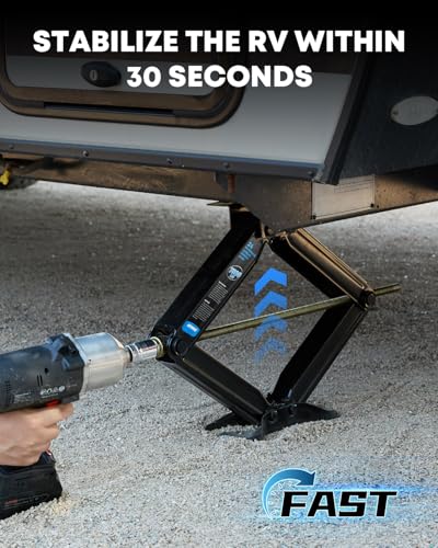 Image of [Upgrade] Kohree 7500lbs RV Stabilizer Leveling Scissor Jacks 24 inch for Travel Trailer Camper, Set of 4, Heavy Duty RV Stabilizer Jacks Kit with Crank Handle and Drill Bit