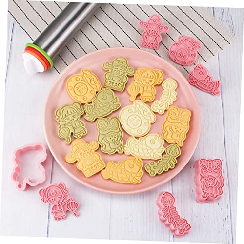 Wooneky 6Pcs Biscuit Mold Homemade Cookies Chocolate Biscuit Cookie Stamps Embossing Cookie Cutters Animal Embossing Cutters Chinese Biscuit Press New Year Baking Molds 3D Biscuit Molds #TOP2
