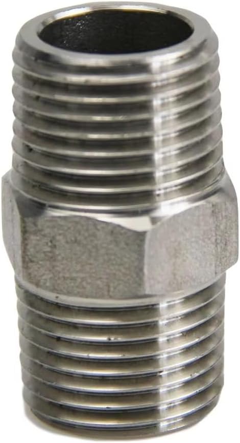 1/4 3/8 1/2and3/4 BSPT Hex Nipple Stainless steel joint fitting connector beer brewing accessary(KL06460)
