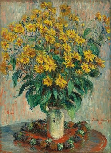 Impression d'art Fleurs de topinambour de Monet - Toile premium pour intérieur raffiné