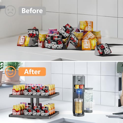 Image of Flavor Storage Holder for Ninja Thirsti, 360 Rotating Storage Rack Holds 24 Pods, Compatible with Ninja Thirsties Drink System Soda Machine Syrup Holder Accessories (Shelf Only)