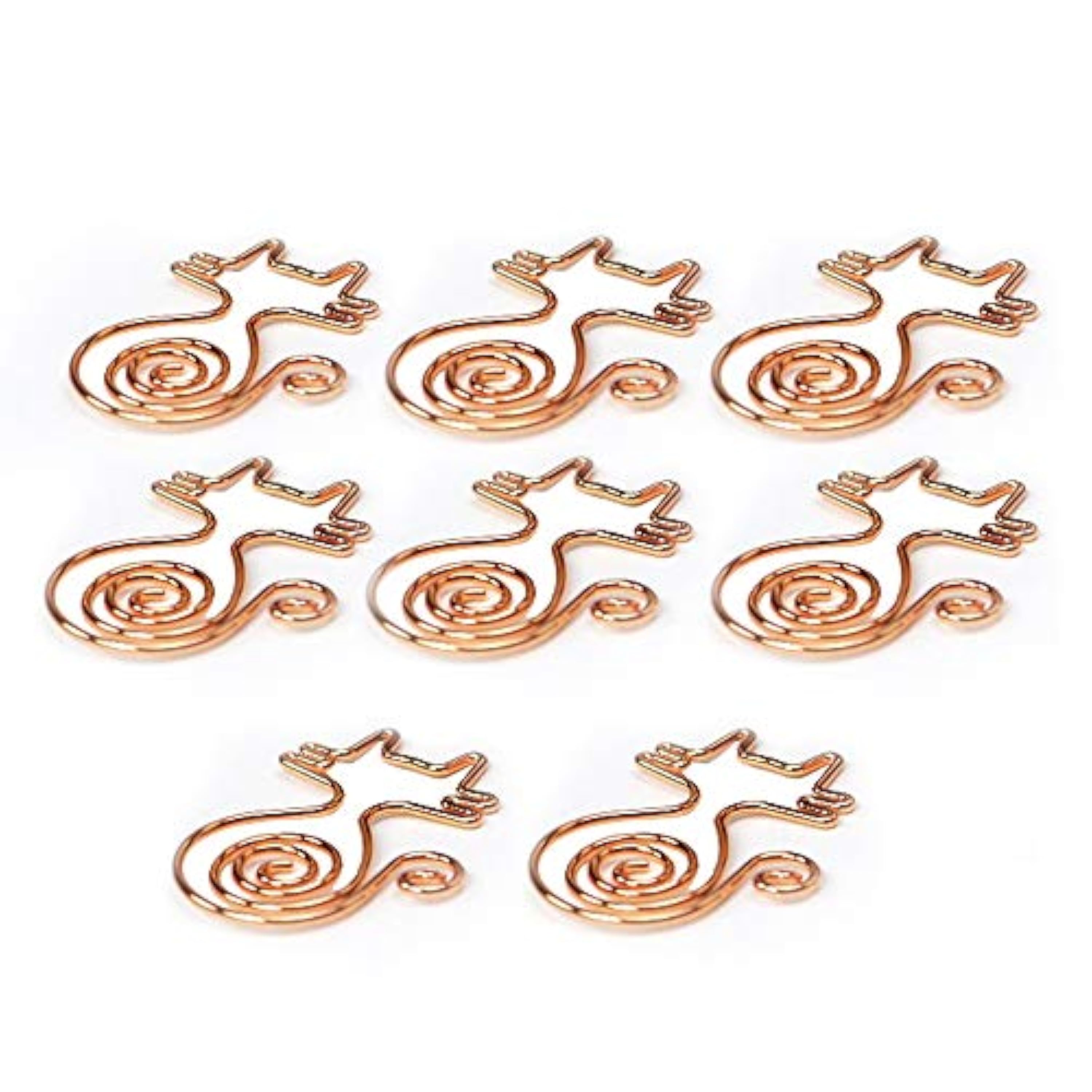 Caja de 8 clips de papel con diseño de gato kawaii en color oro rosa
