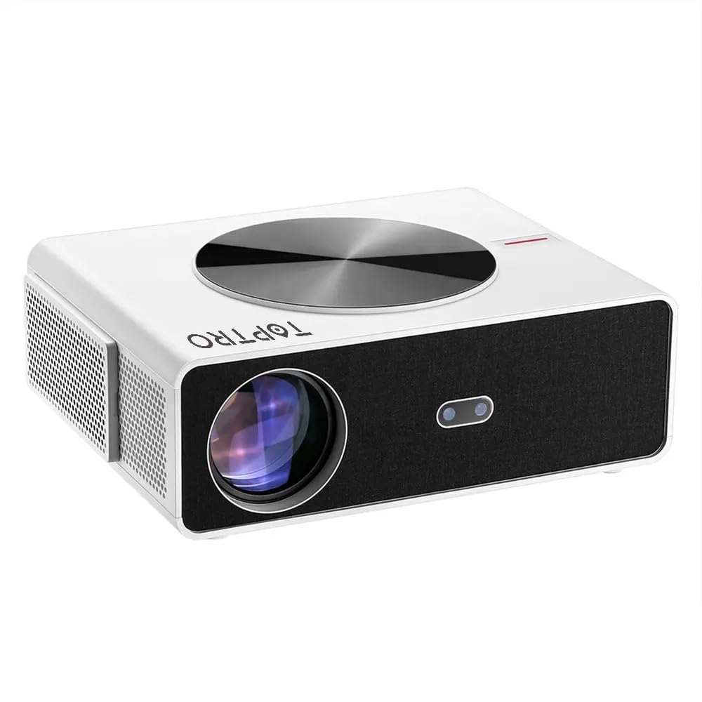【Real HDR10+/HLG, 1st Android 12 3GB RAM 64GB, 24000 Lumens & HDMI ARC】 TOPTRO Q10 Max 1080p Native Projector 4K Ultra HD True Support, Auto Focus+Keystone WiFi, YouTube Hotstar Prime Netflix