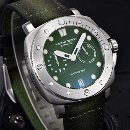 Pagani Design Orologio Automatico Da Uomo Cinturino In Nylon Resistente All'Acqua Ghiera Girevole Vetro Zaffiro Data Display