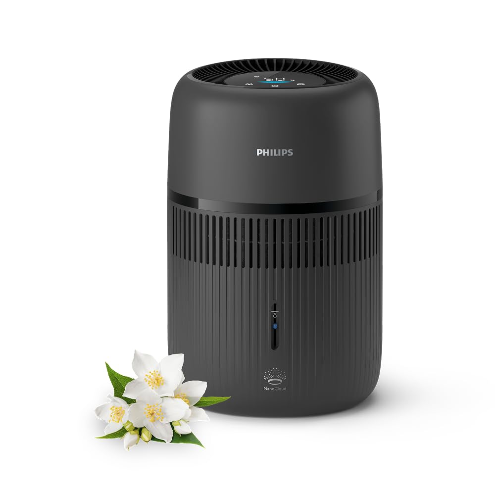 Philips Luftbefeuchter NanoCloud 5000 Serie, Schwarz, 4,5l, Räume bis 50m²